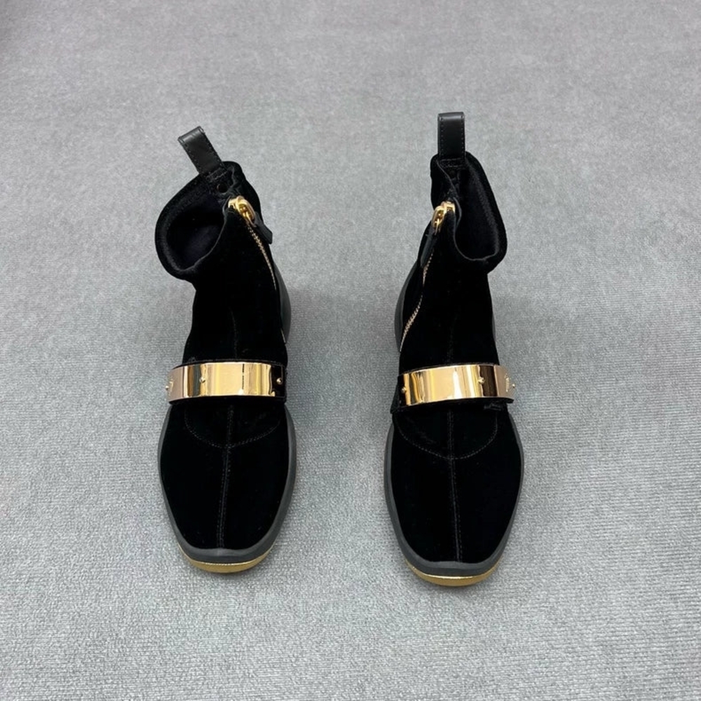 Giuseppe Zanotti Black and Gold Ankle Boots